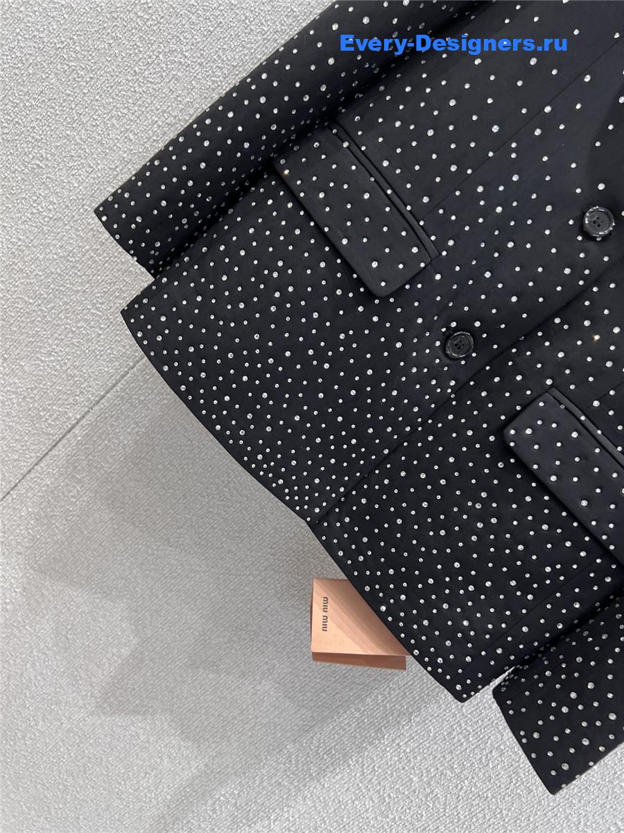 Miu Miu Black Rhinestone Blazer