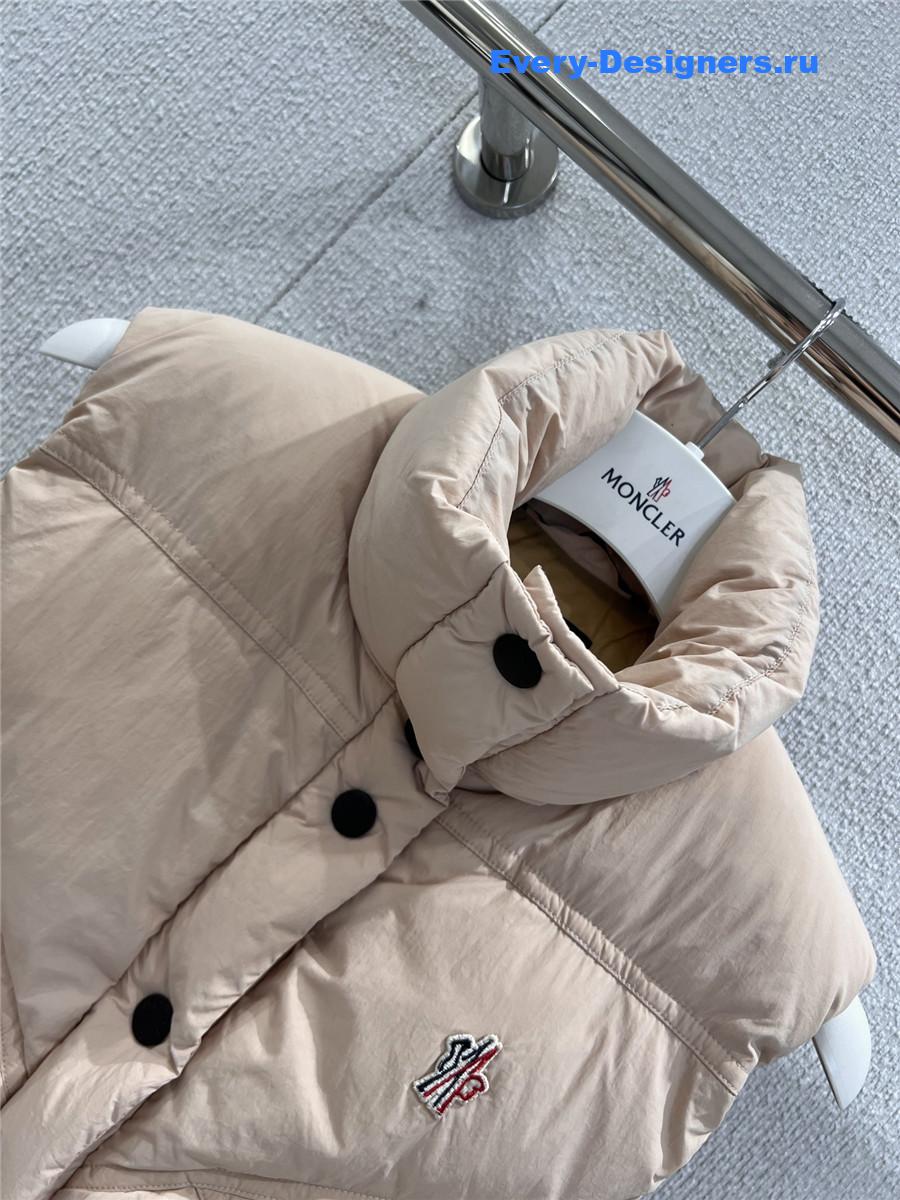 Moncler Pink Baise Down Gilet Vests