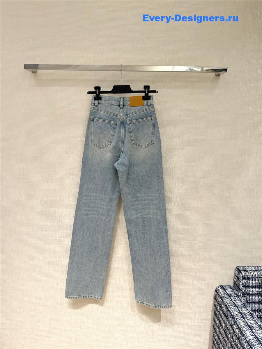 Sa1nt Lau*nt light blue high-waisted jeans