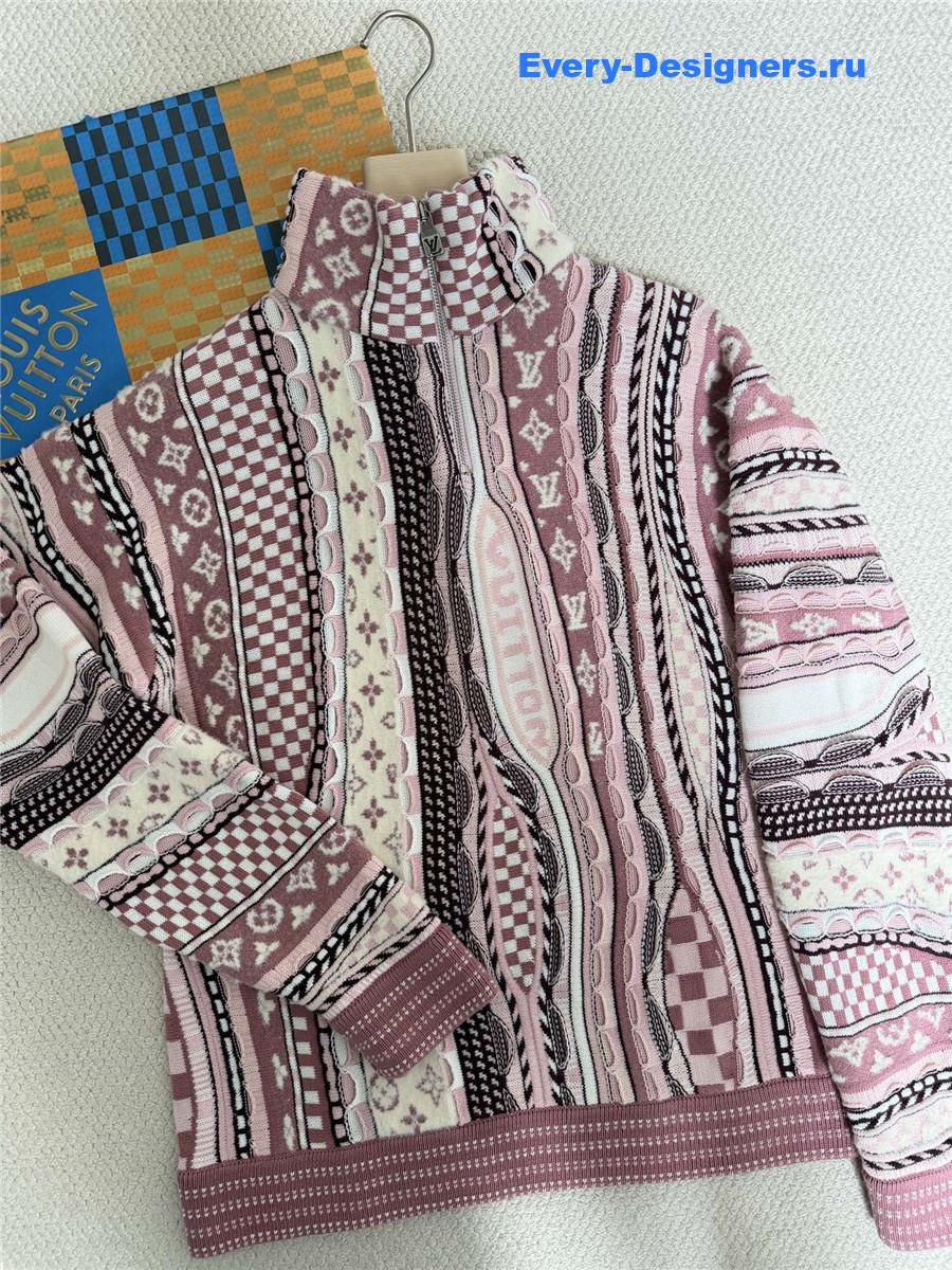 l0vis Vvtt0n pink turtleneck half-zip pullover