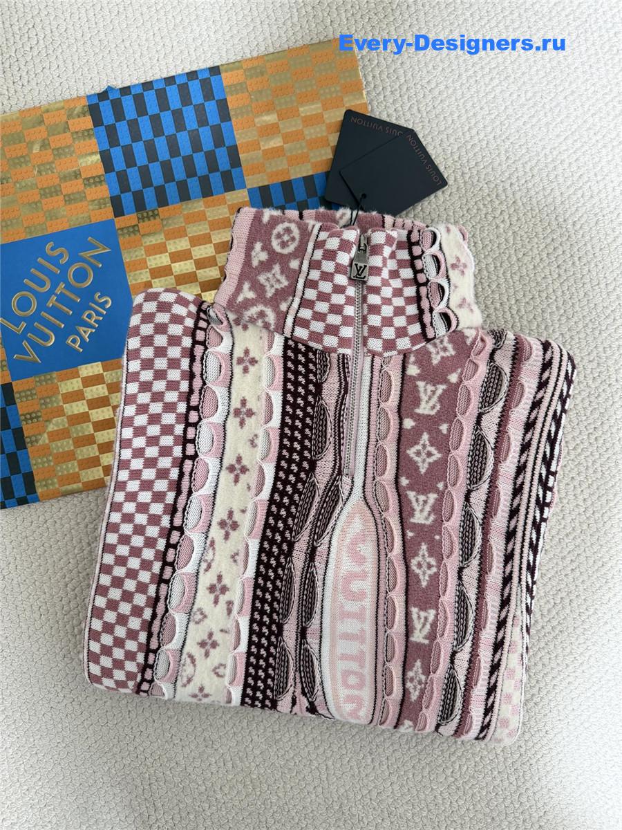 l0vis Vvtt0n pink turtleneck half-zip pullover