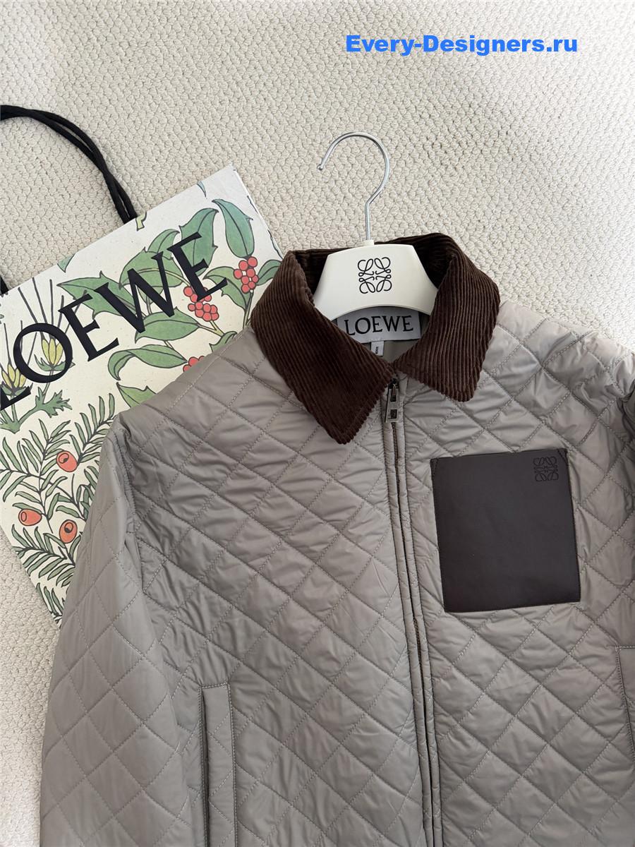 L0ew* corduroy collar quilted jacket