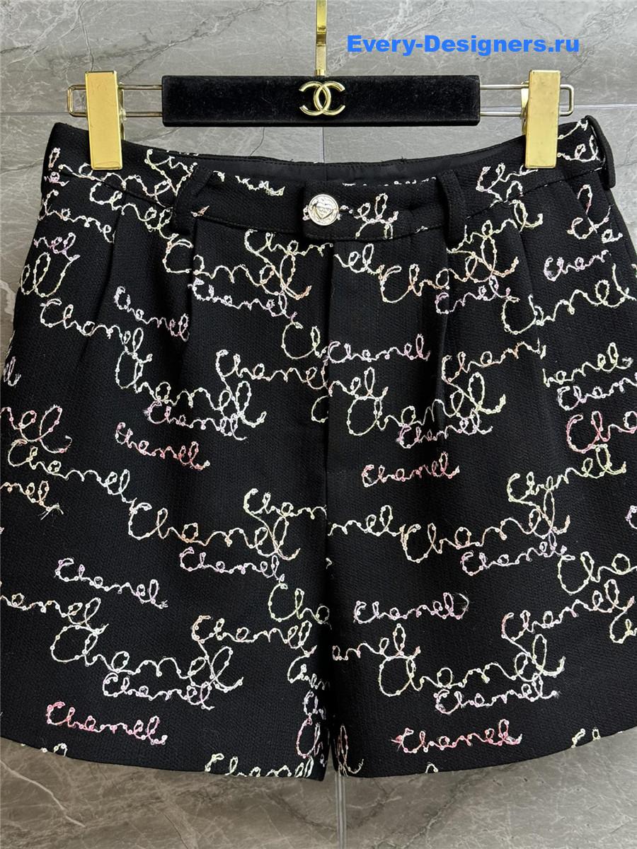 Ch**el sequined embroidered shorts