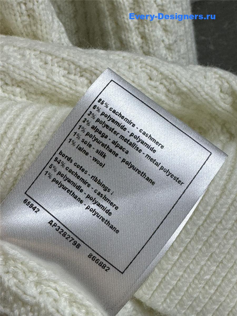 Ch**el white v-neck wool sweater