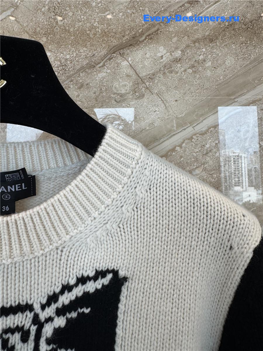 Ch**el coco neige bow knit sweater