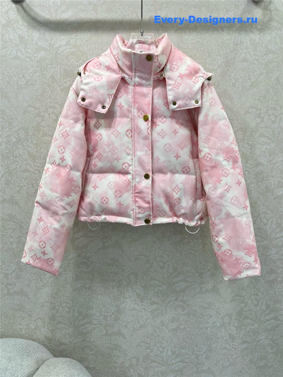 l0vis Vvtt0n monogram tie & dye short down jacket