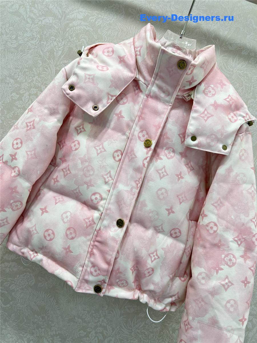 l0vis Vvtt0n monogram tie & dye short down jacket