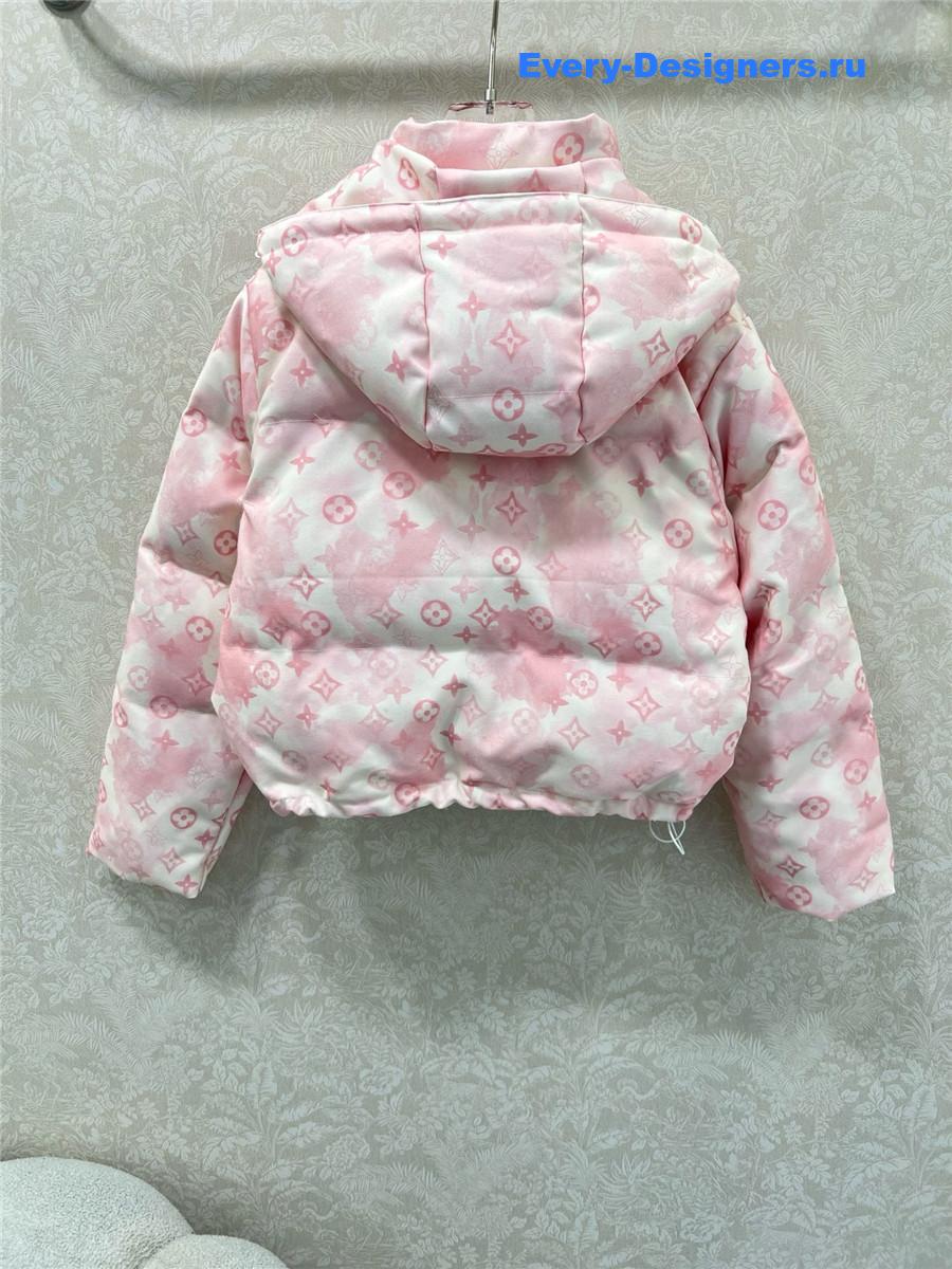 l0vis Vvtt0n monogram tie & dye short down jacket