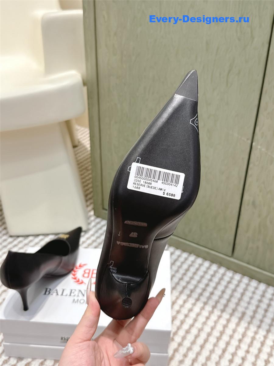 Ba1en*iaga black leather avenue editor 90 pumps