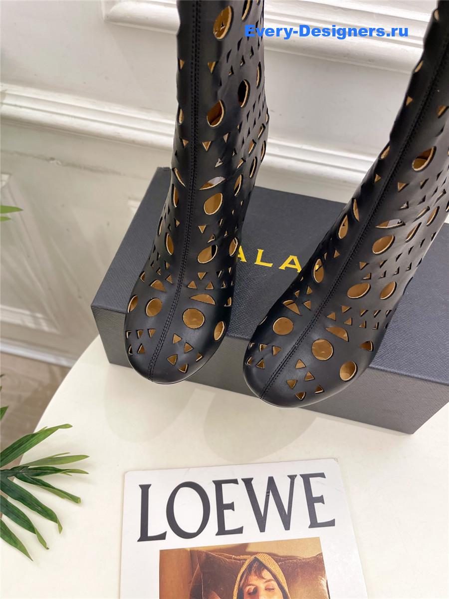 Alaïa Vienne Black Suede Wedge Ankle Boots