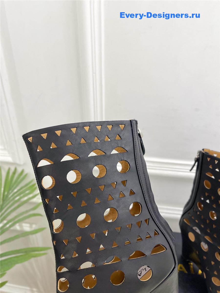 Alaïa Vienne Black Suede Wedge Ankle Boots