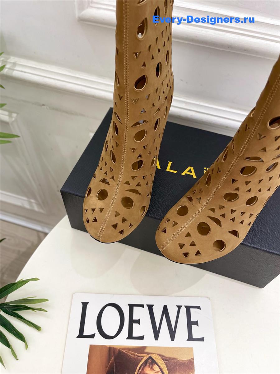 Alaïa Vienne Brown Suede Wedge Ankle Boots