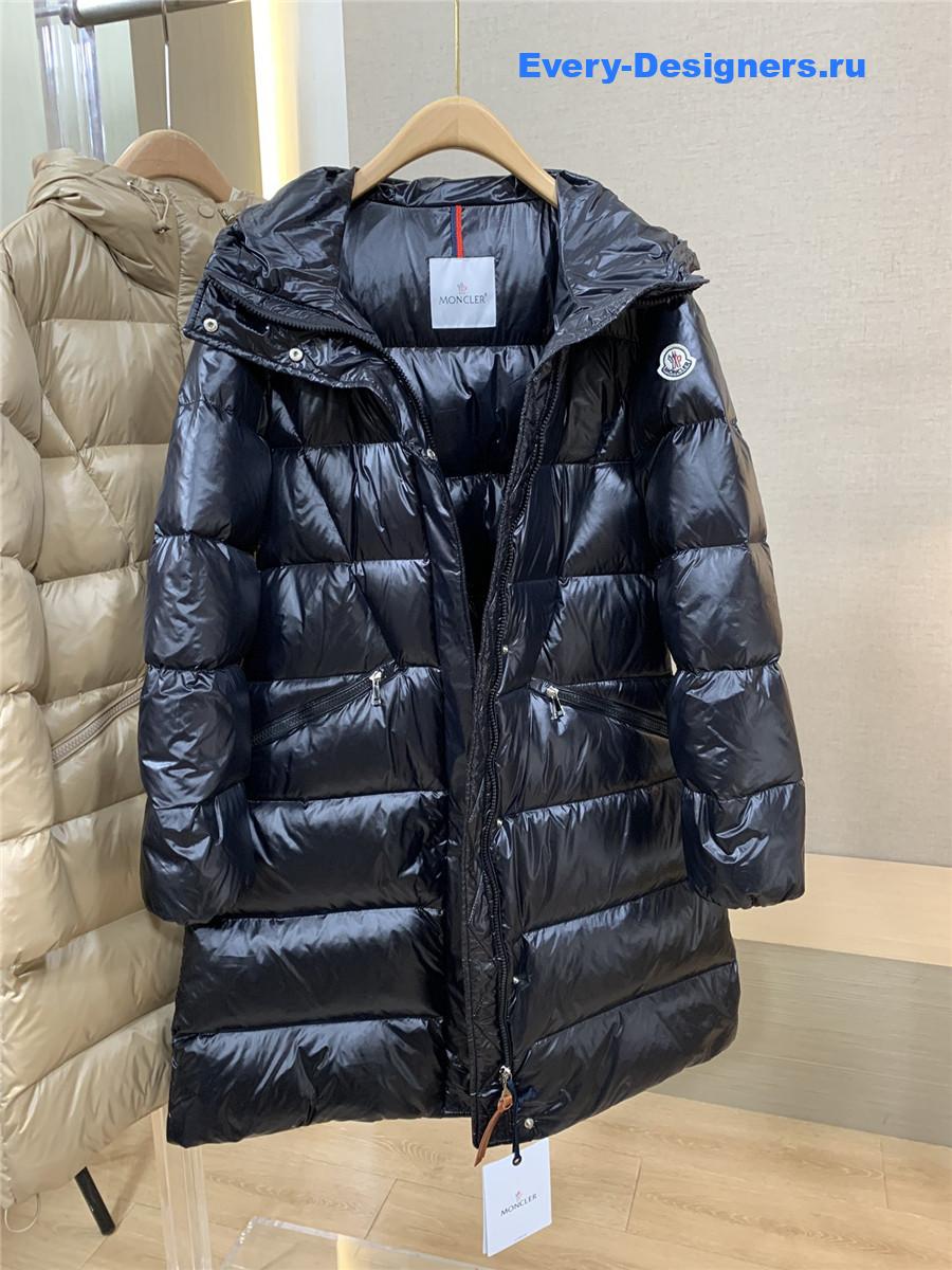 Moncler Black Bellevue Hooded Long Down Jacket