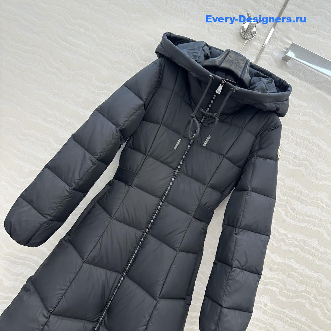 Moncler Black Faucon Quilted Long Puffer Coat