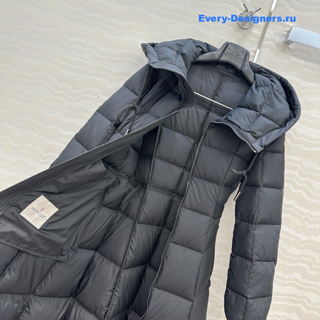 Moncler Black Faucon Quilted Long Puffer Coat