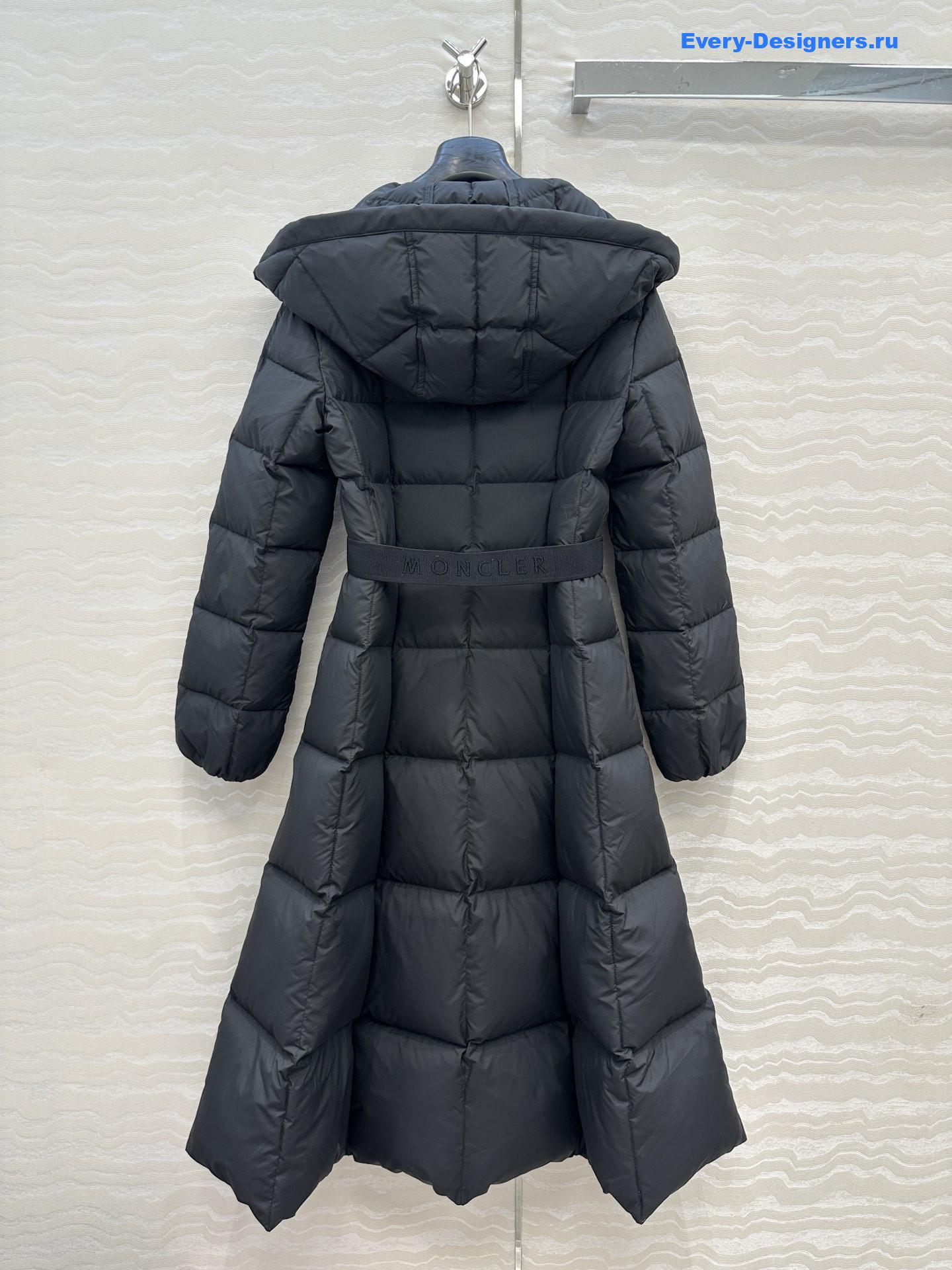 Moncler Black Faucon Quilted Long Puffer Coat