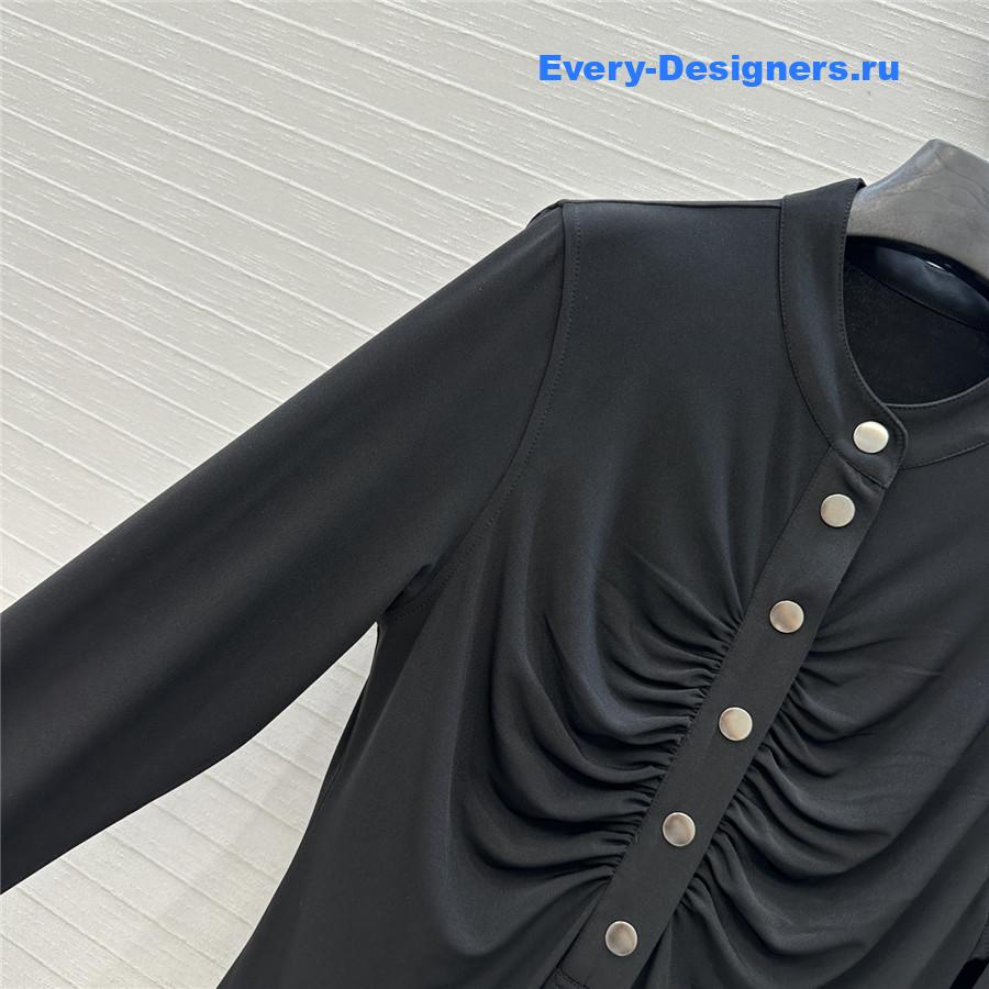 Alaia Black Soft Jersey Ruched Dress