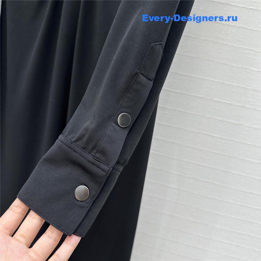 Alaia Black Soft Jersey Ruched Dress