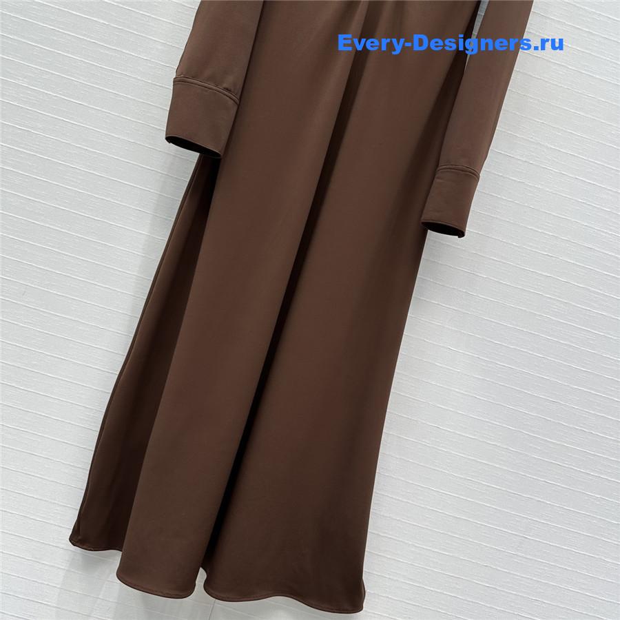 Alaia Brown Soft Jersey Ruched Dress