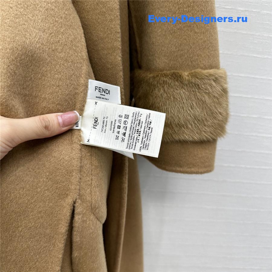 F**di camel ff mink fur cashmere coat