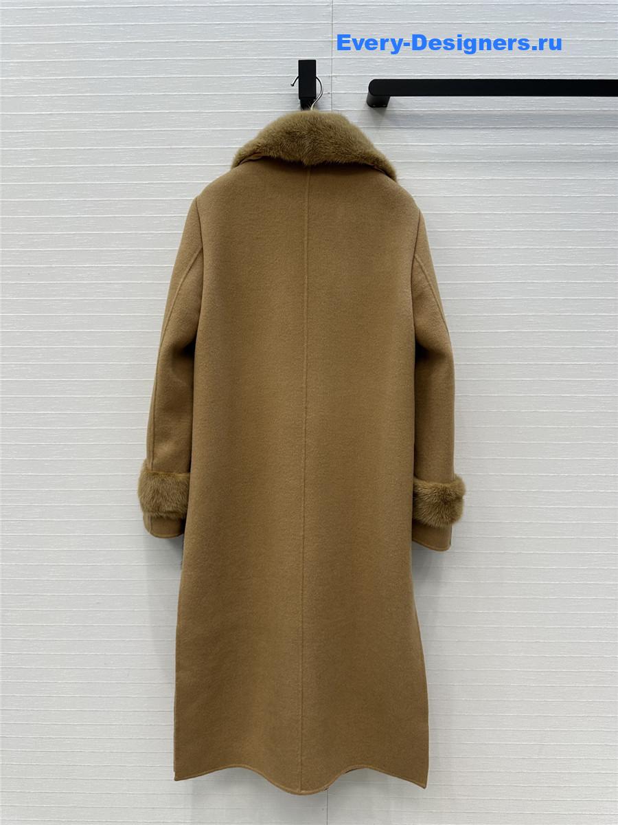 F**di camel ff mink fur cashmere coat