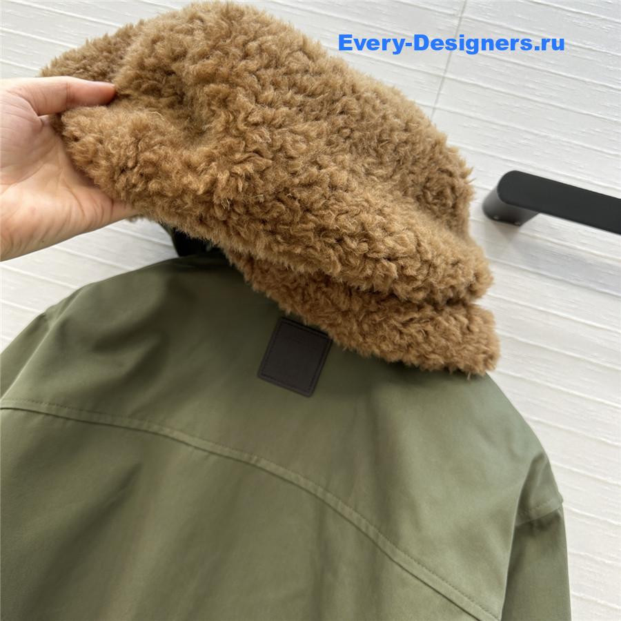 L0ew* green short parka