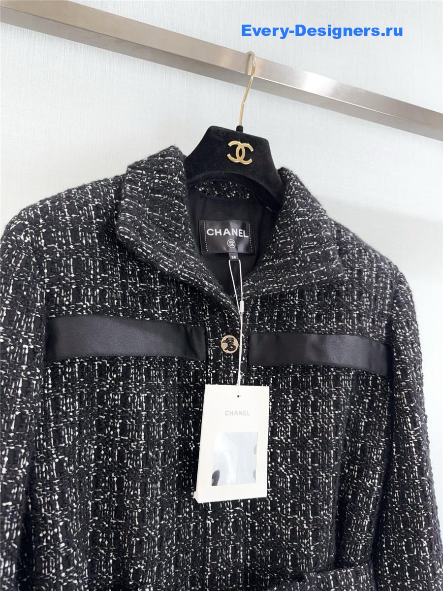 Ch**el black woven silk jacket