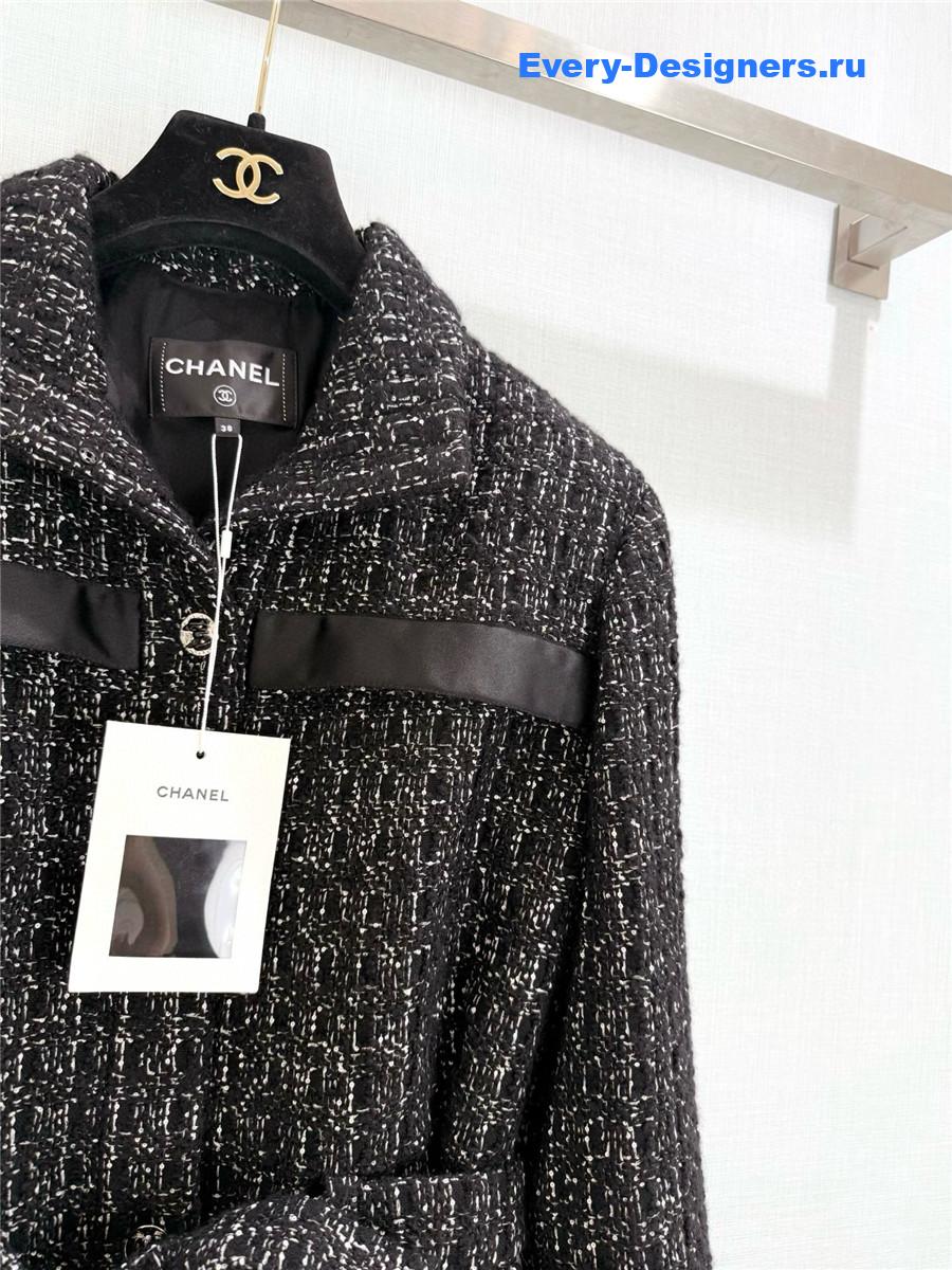 Ch**el black woven silk jacket