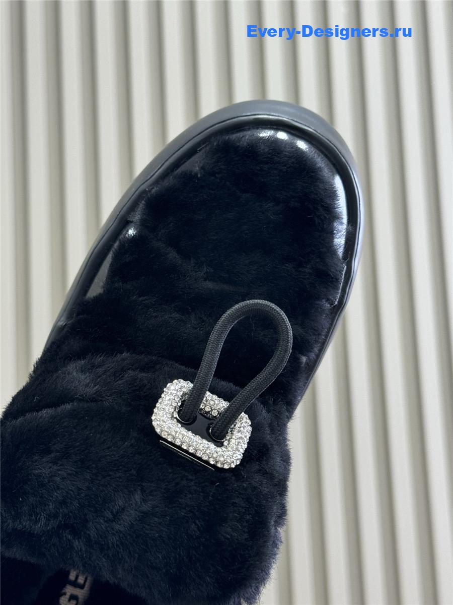 Roger Vivier Black Shearling Suede Sneaker