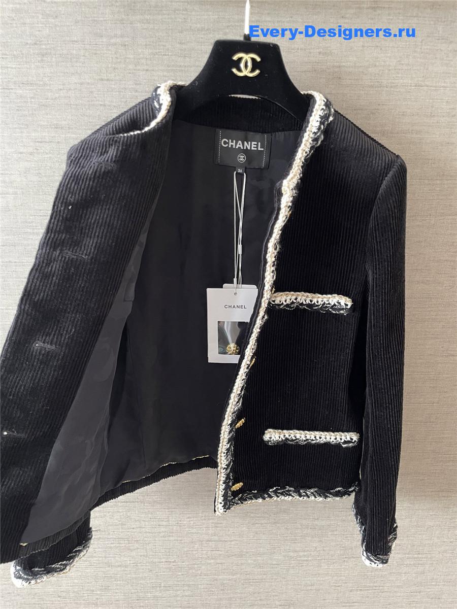 Ch**el black white corduroy jacket