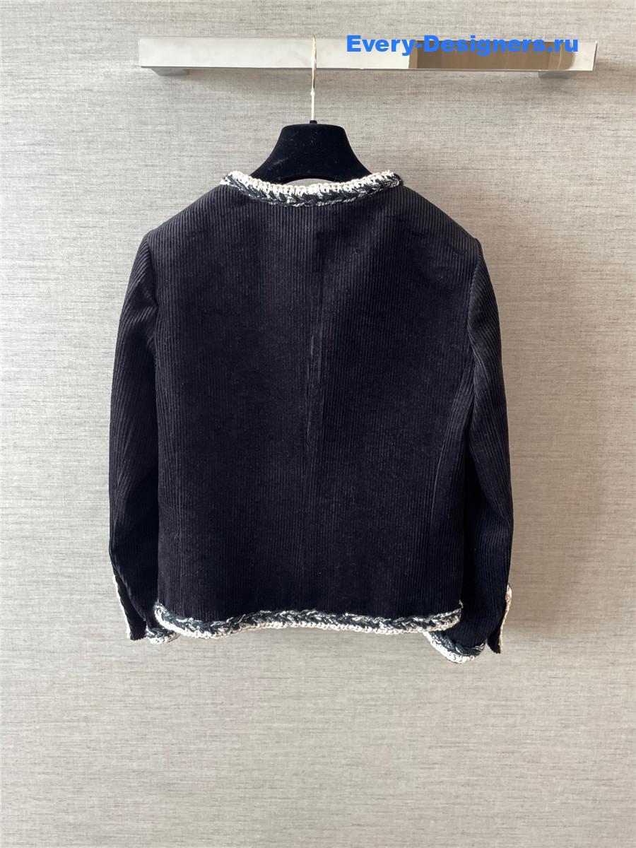 Ch**el black white corduroy jacket