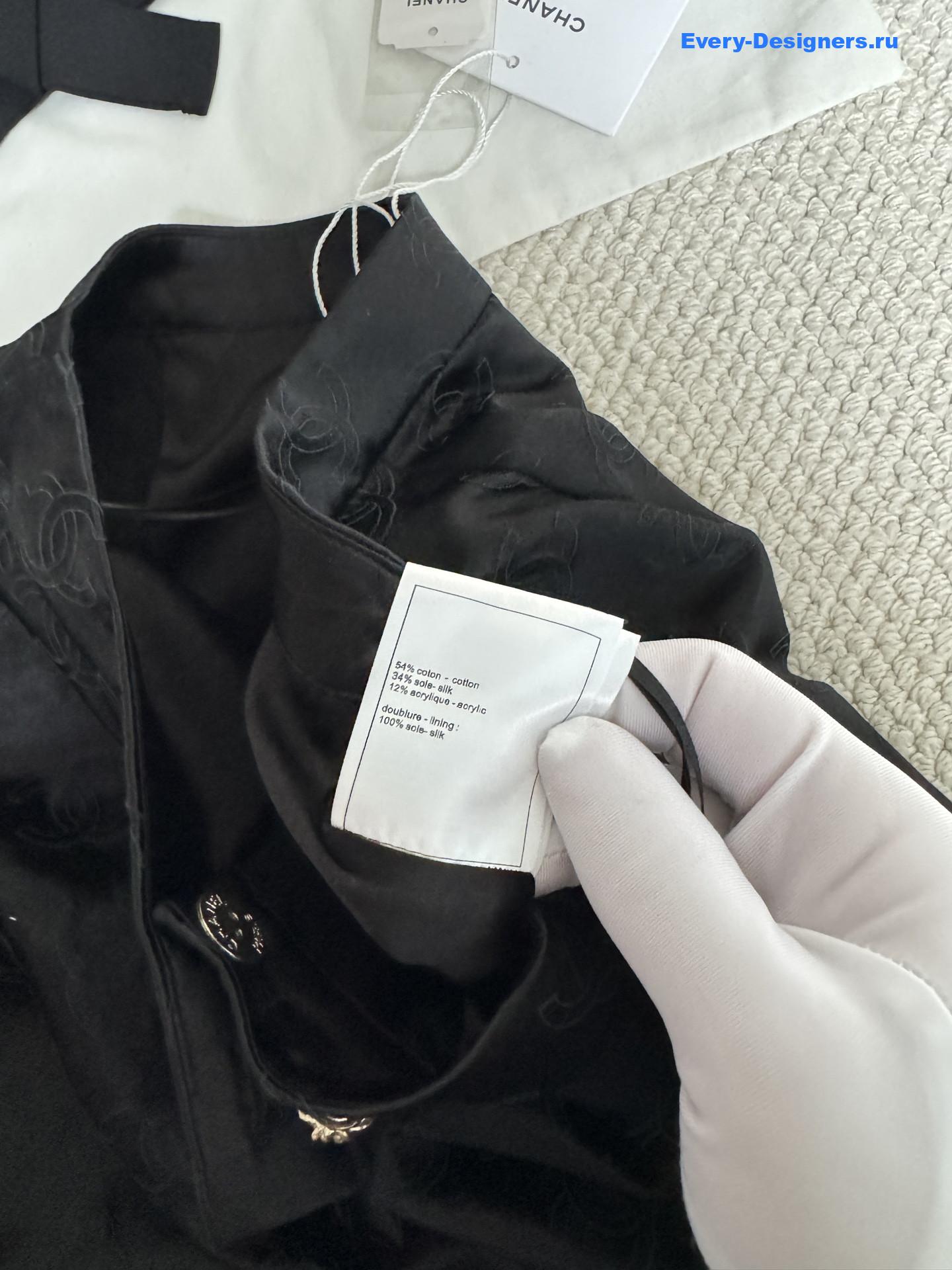 Ch**el black lace pattern wide leg pants