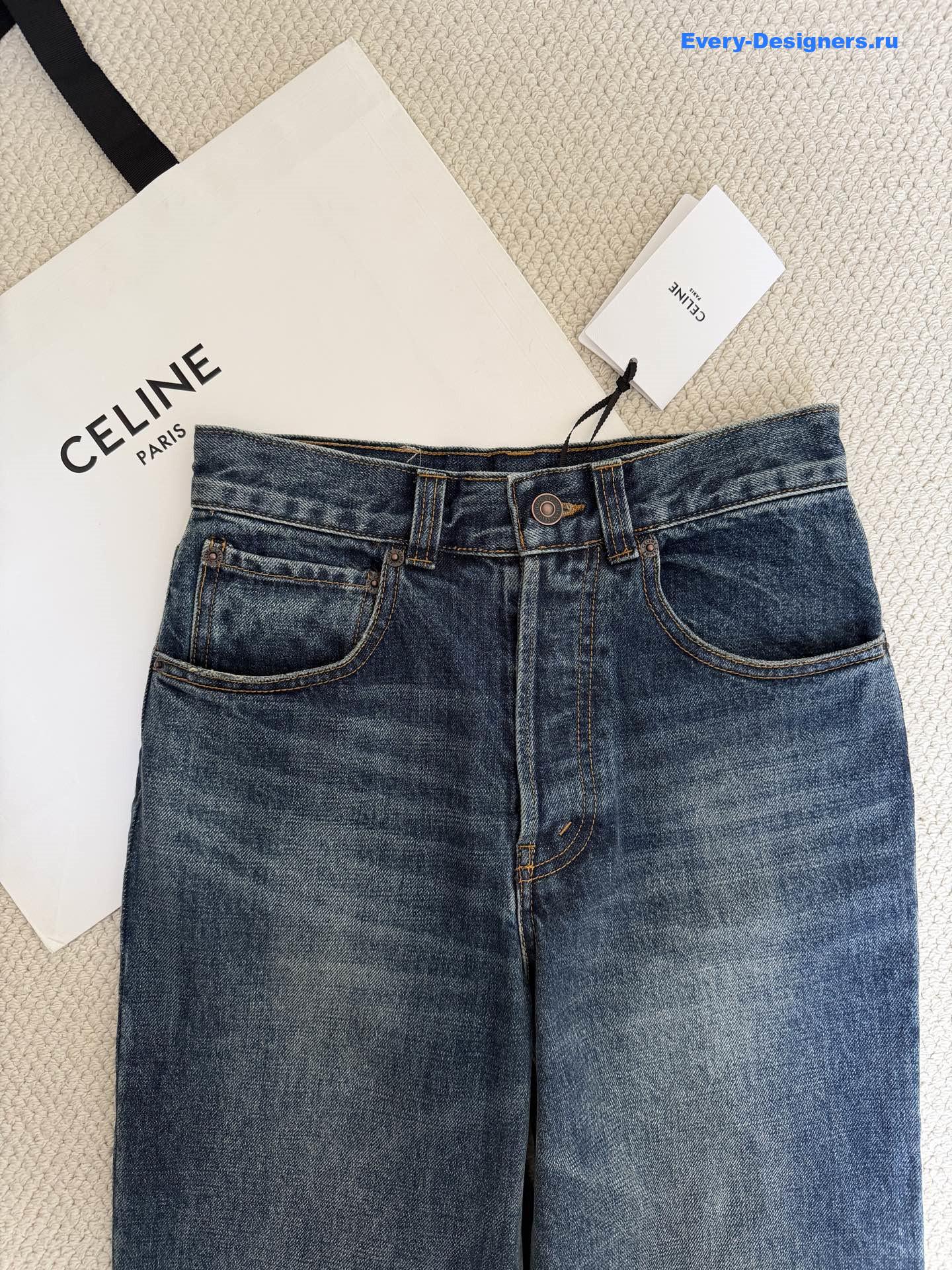 Ce1i*e blue wash wide-leg jeans