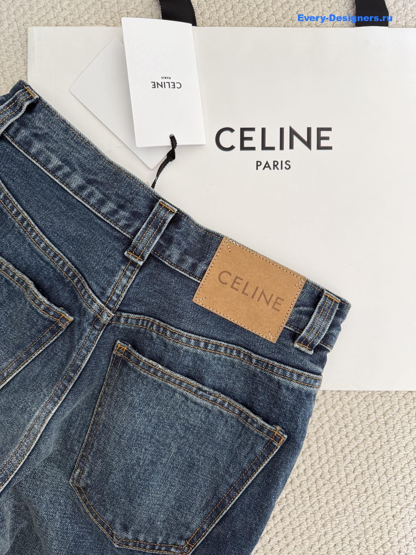 Ce1i*e blue wash wide-leg jeans