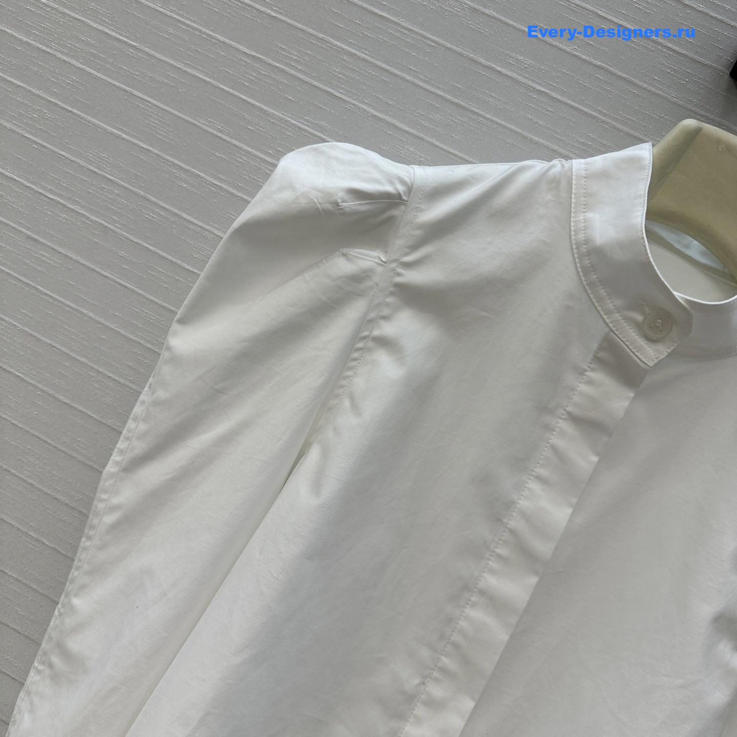 Alaia white stand-up collar shirt