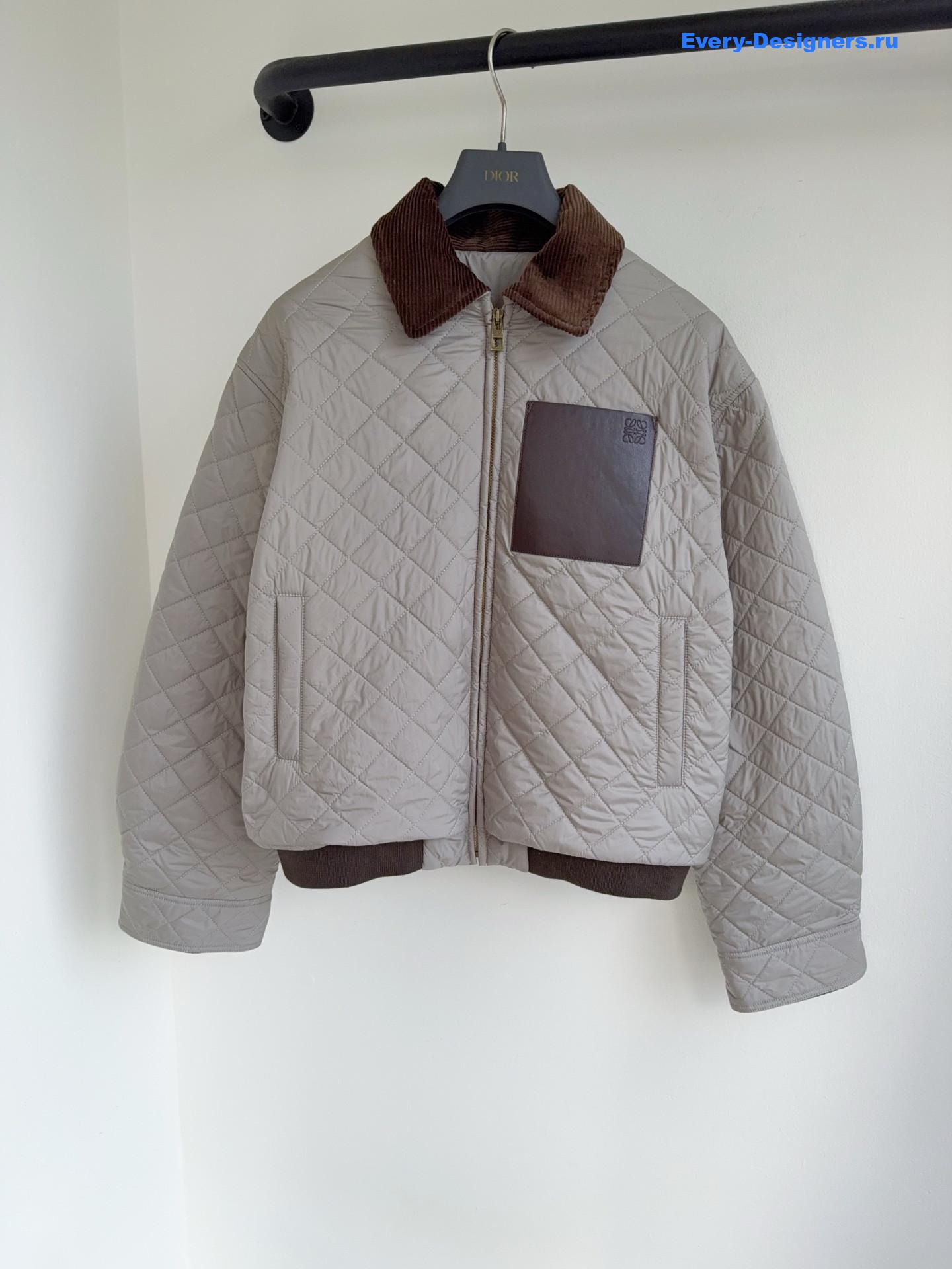 L0ew* corduroy-collar quilted barn jacket