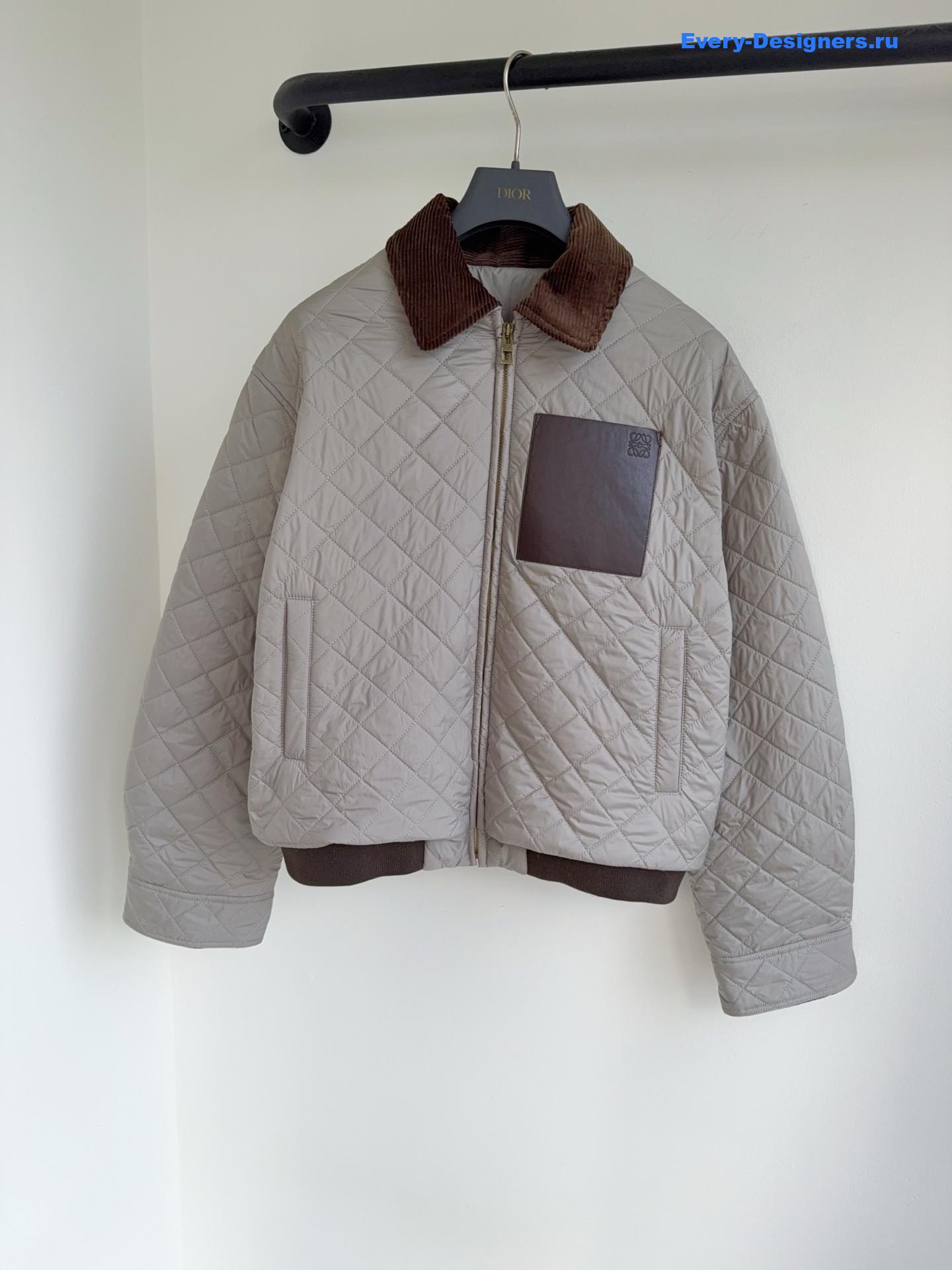 L0ew* corduroy-collar quilted barn jacket