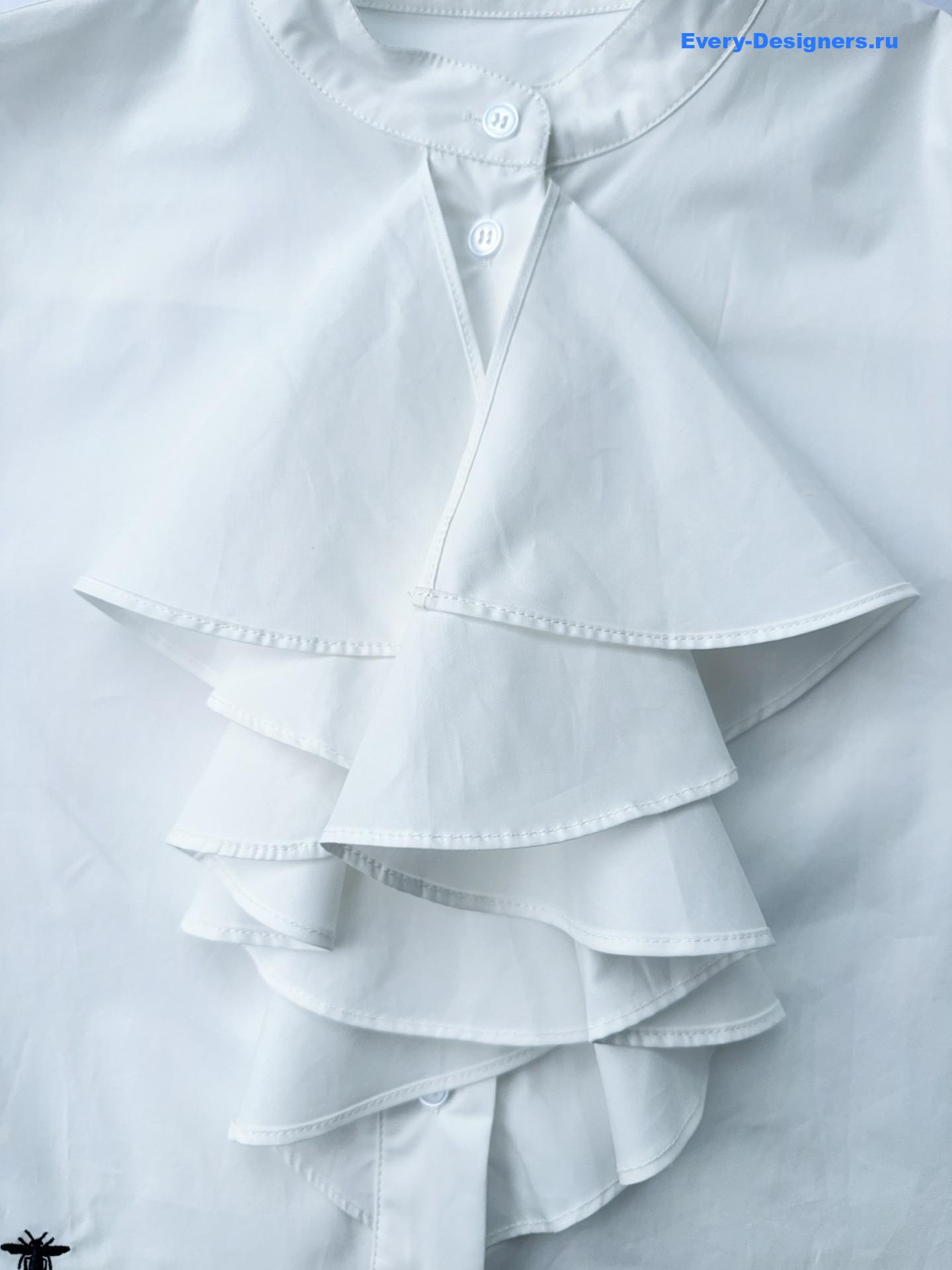 D10r white ruffled poplin shirt