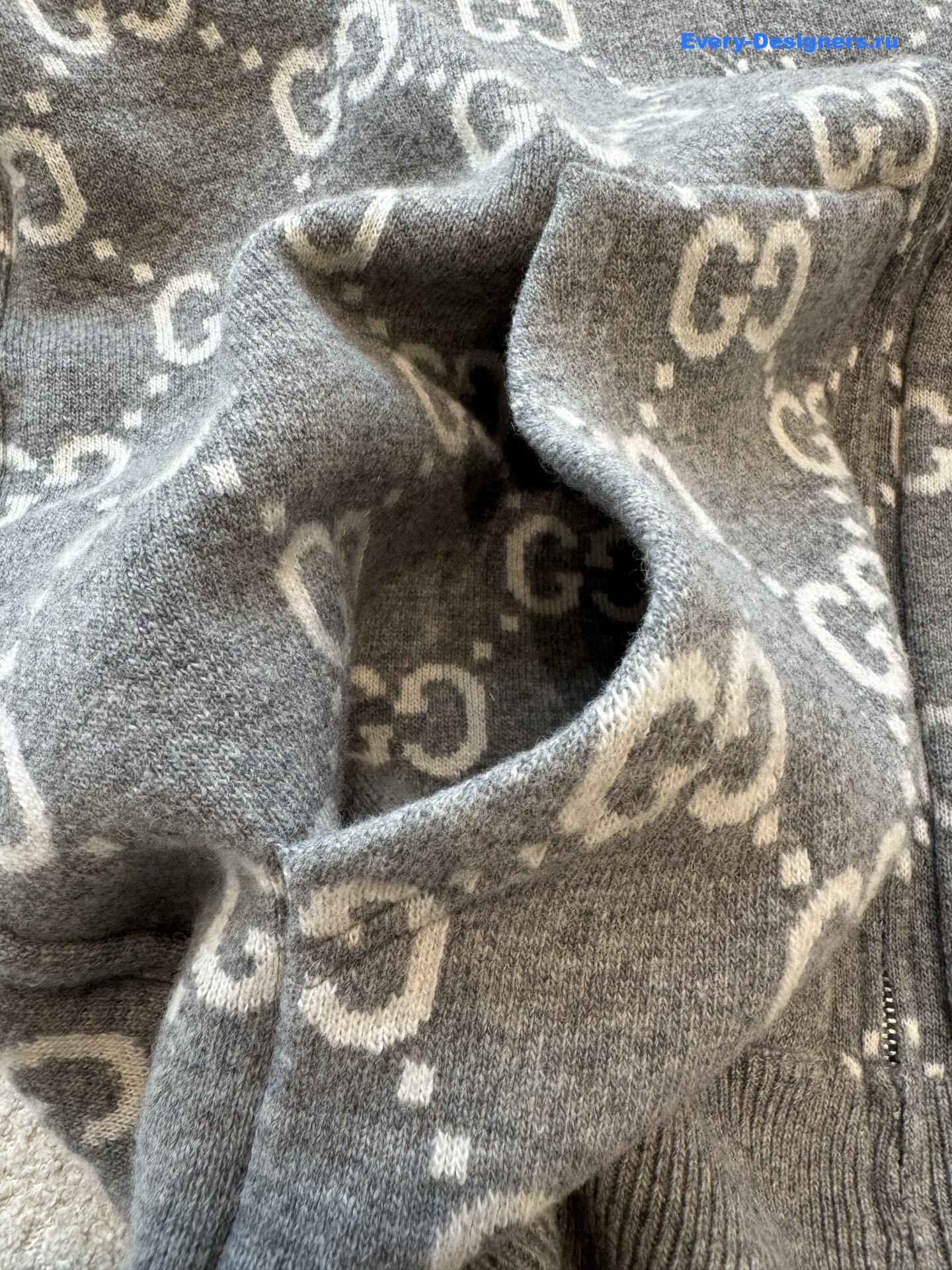 Gvc*1 gg grey wool hooded cardigan