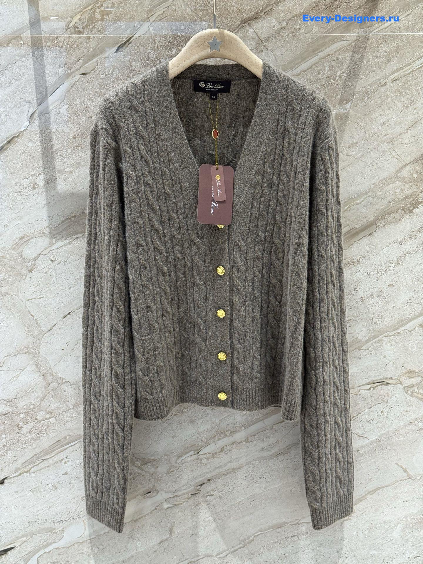 L0r0 P1ana v-neck grey cashmere cardigan