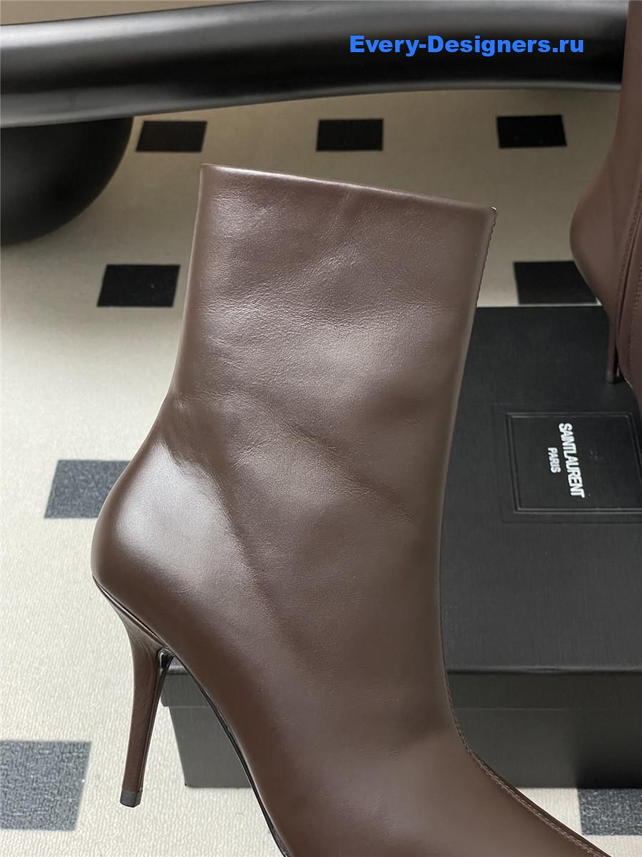 Sa1nt Lau*nt zipper pointed-toe ankle boots