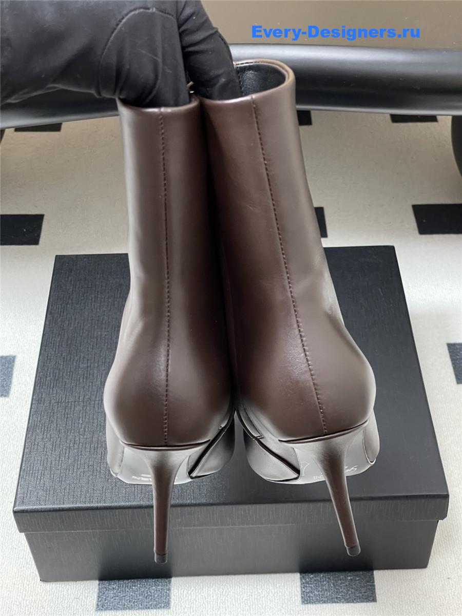 Sa1nt Lau*nt zipper pointed-toe ankle boots