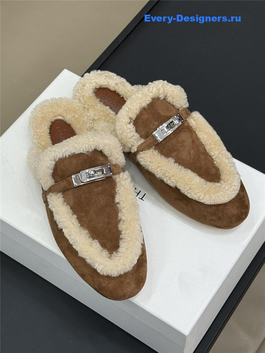 H**me5 shearling brown oz mule