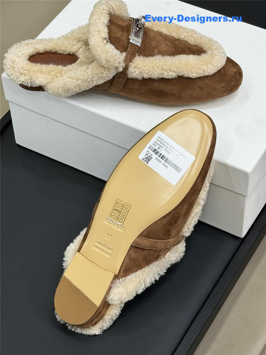 H**me5 shearling brown oz mule