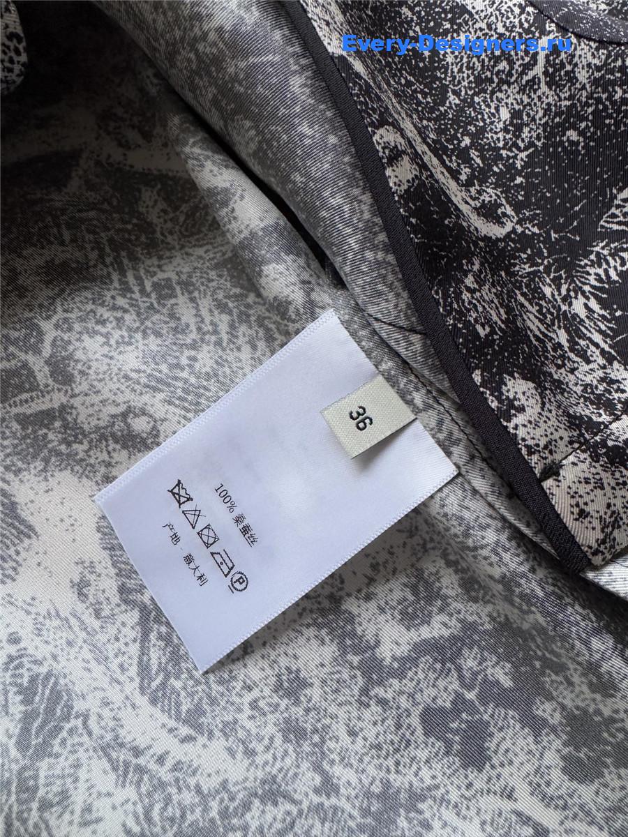 D10r grey animal print silk shirt