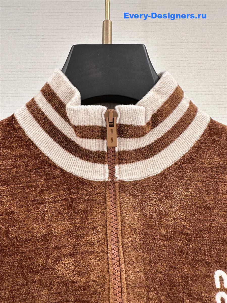 Miu Miu Camel Velvet Cropped Jacket