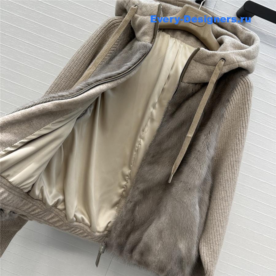 BC Mink Fur Down Hooded Jacket