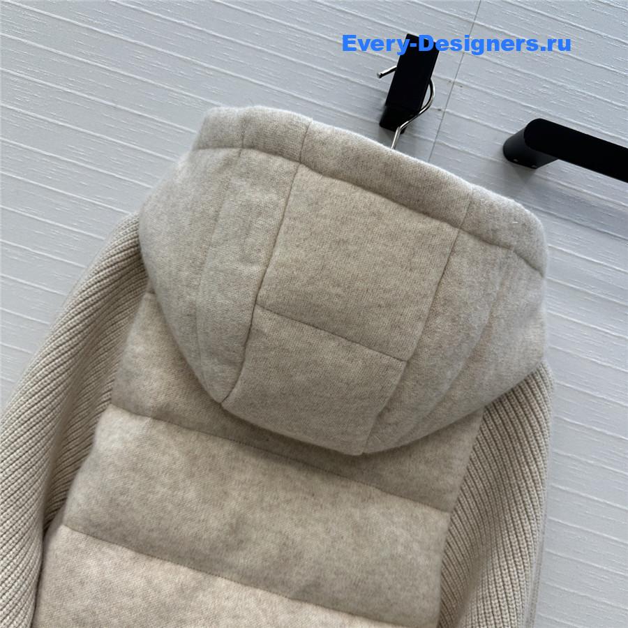 BC Beige Mink Fur Down Hooded Jacket