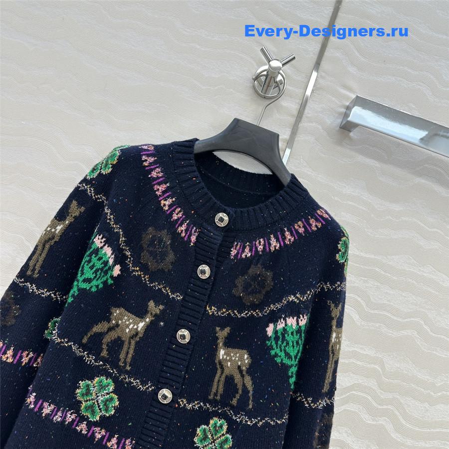 Ch**el navy blue christmas cardigan