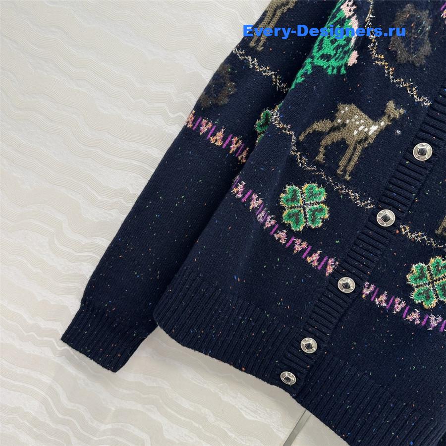 Ch**el navy blue christmas cardigan